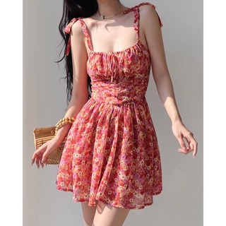 Order 15 ngày- đầm hoa đỏ #1201