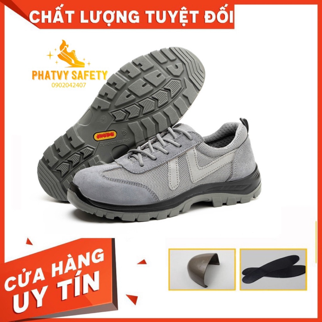 [TẶNG VỚ] Giày Bảo Hộ Lao Động Nam 2TH Kiểu Thể Thao Mũi Thép, Đế Lót Thép BD89-Chống Đinh/Trơn Trượt Giày Công Trình