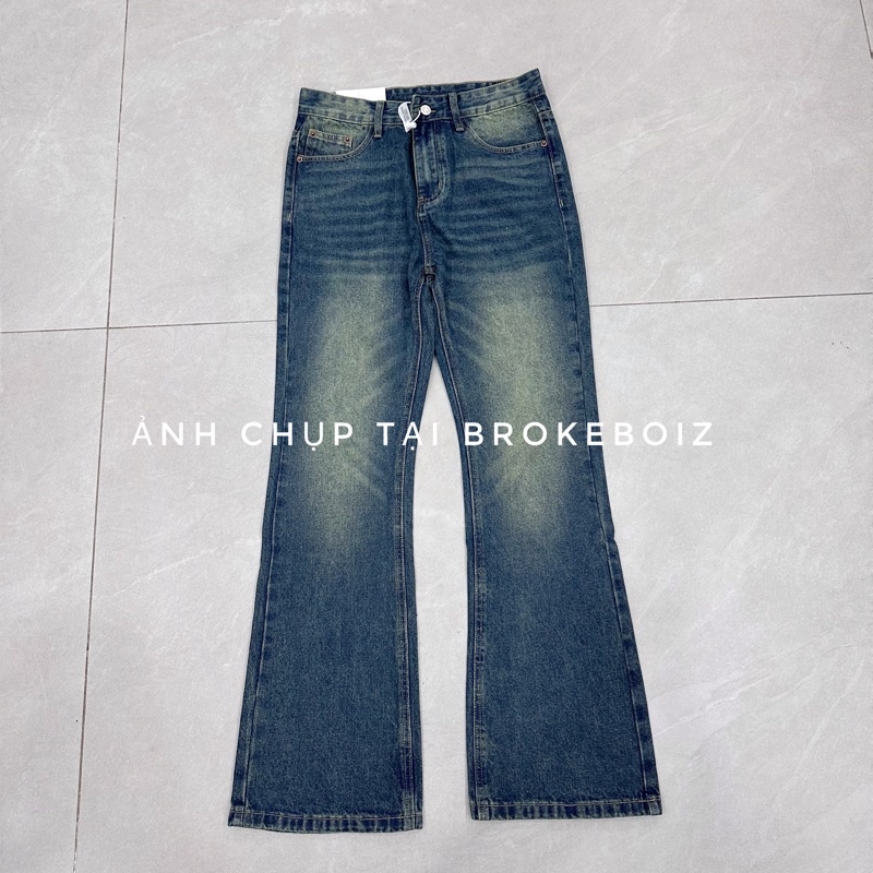 Quần jeans nam dáng loe basic cạp vừa màu dirtwash 2023 Brokeboiz | BigBuy360 - bigbuy360.vn
