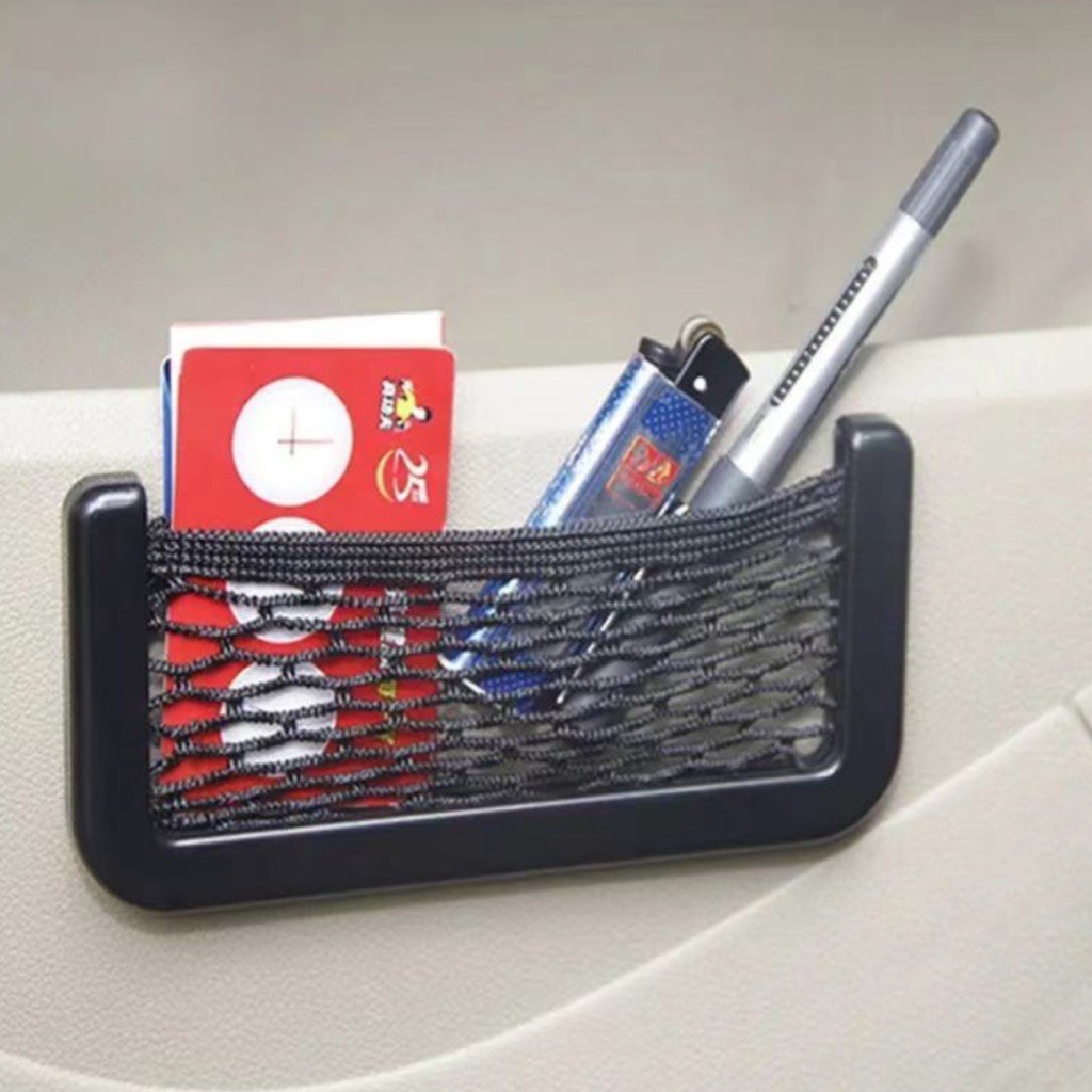 Túi lưới đựng đồ gắn thành xe hơi nhỏ gọn, tiện dụng. Túi lưới  đan dây co dãn đa năng kích thước 20x8cm