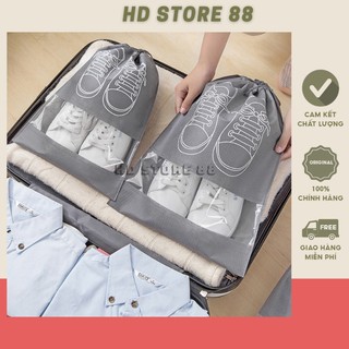 Túi vải đựng giày dép du lịch dây rút size lớn, nhỏ