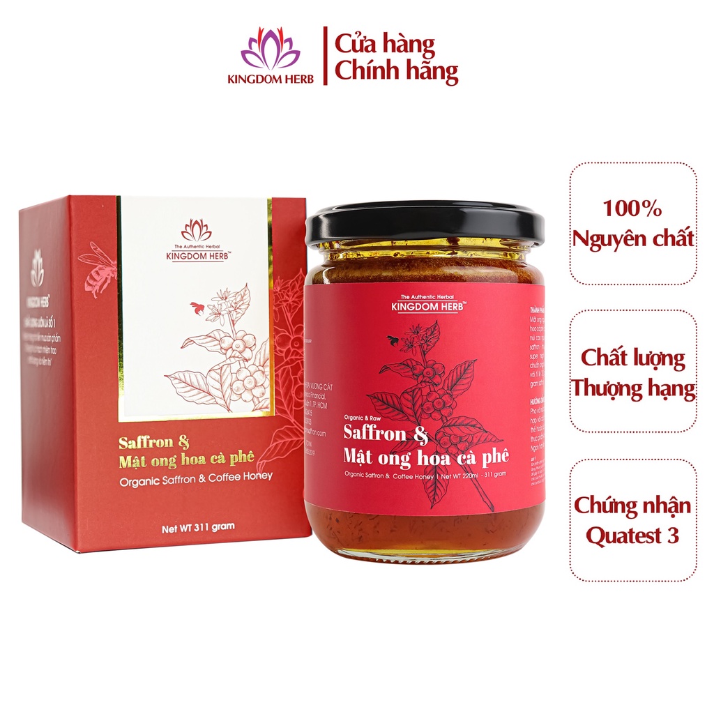 Saffron ngâm mật ong Kingdom Herb chính hãng thượng hạng hộp 311g
