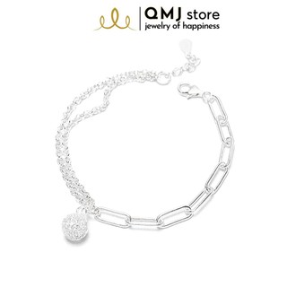 Lắc tay bạc QMJ Uyên ương mix charm châu đá sáng - Q215