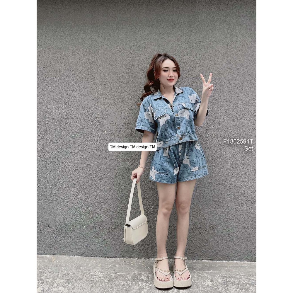 Set jean mèo kitti hàng đẹp [ KÈM ẢNH THẬT]