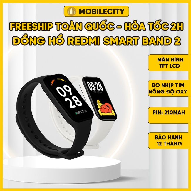 Đồng Hồ Thông Minh Redmi Smart Band 2, Đo Nhịp Tim, Nồng Độ Oxy Trong Máu Phụ Kiện MobileCity