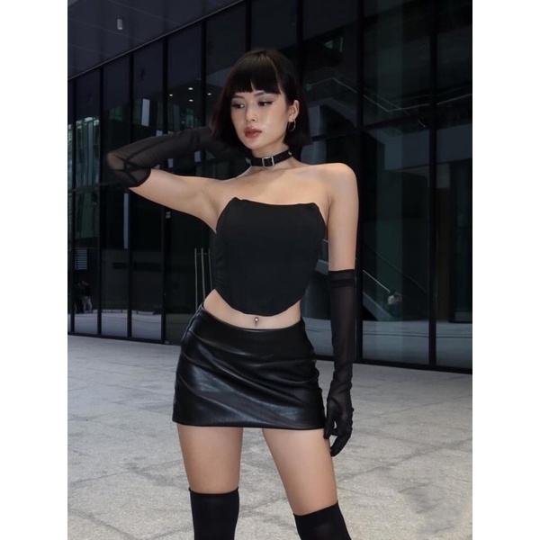 Áo Corset Croptop Cúp Tai Mèo Siêu Xịn - Sang