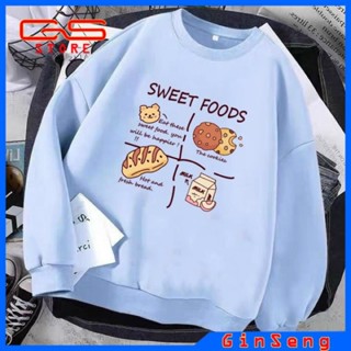 ÁO SWEATER IN SWEET FOOD VẢI NỈ