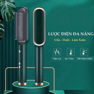 Lược điện chải tóc tạo kiểu chuyên nghiệp, lượt điện 3in1 đa năng - kiêm máy uốn duỗi ép tóc tạo kiểu - l3 . tn01