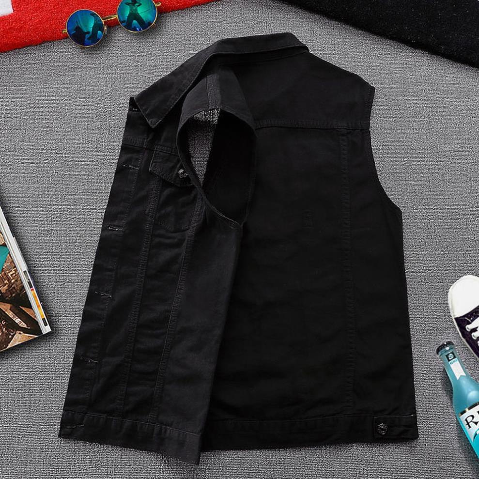 Áo gile nam vải jean phong cách thể thao mạnh mẽ cá tính N46