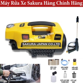 Máy rửa xe áp lực cao Sakura 2500w + Tặng kèm bình tạo bọt tuyết
