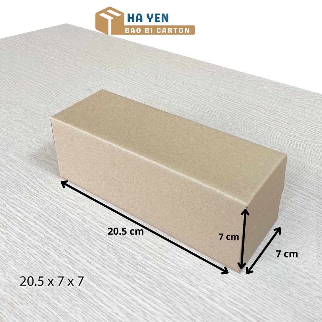 7x7x20,5 cm - Combo 100 hộp carton đóng hàng nắp dán 20.5 x 7 x 7 cm