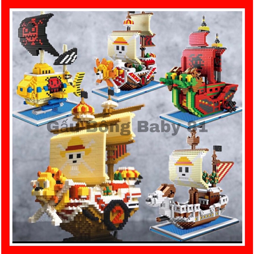 ( Có giá sỉ) Đồ chơi lắp ráp tàu cướp biển One Piece, mô hình lắp ráp tàu Thousand Sunny vua hải tặc - Gấu bông Baby 81
