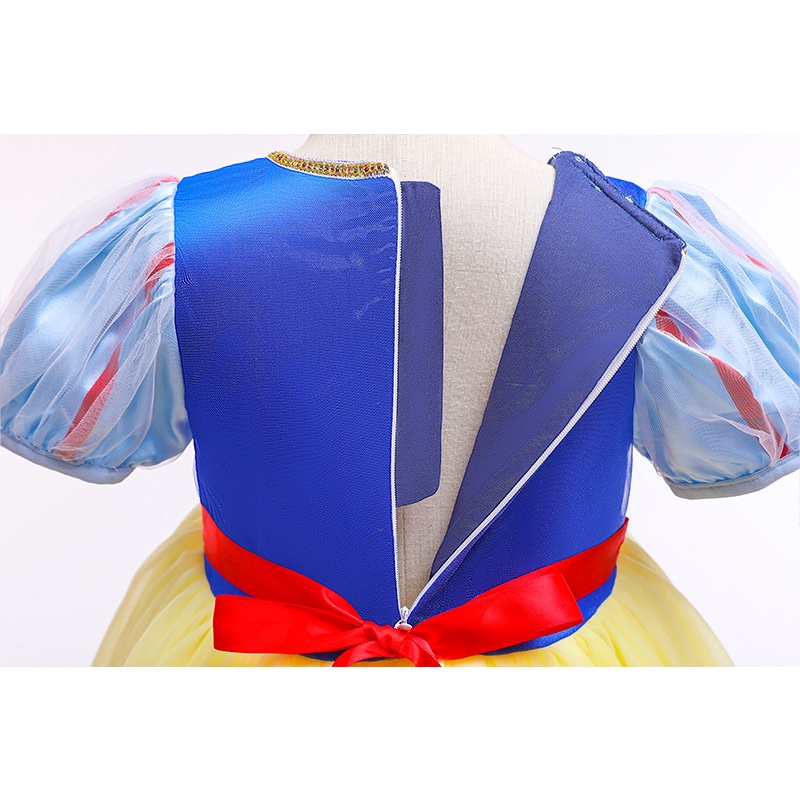 Váy công chúa Bạch Tuyết kèm băng đô màu đỏ siêu dễ thương cho bé 2-7 tuổi