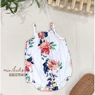 Bodysuit 2 dây vải thô cho bé gái