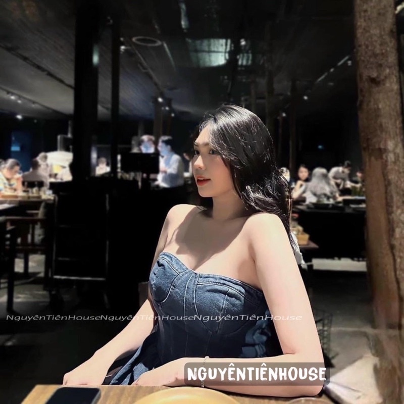 Bigsize Áo cúp jeans có kèm bo chun lưng 55-95kg | BigBuy360 - bigbuy360.vn