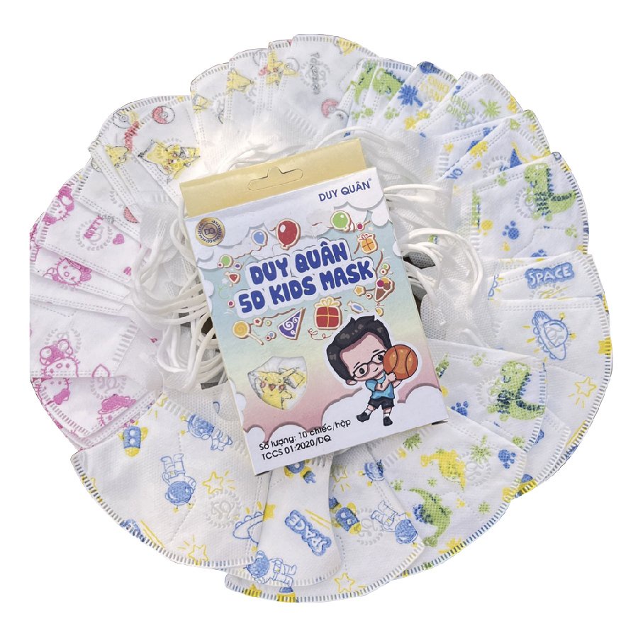 Khẩu trang y tế cho bé mix hình dễ thương - 10sp/hộp