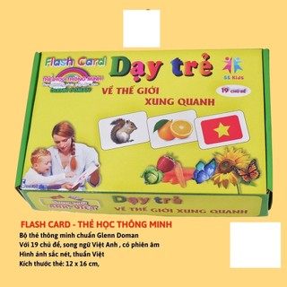 Thẻ học song ngữ FlashCard 19 chủ đề cho bé phát triển trí thông minh theo phương pháp Glenn Doman, khuyến mãi