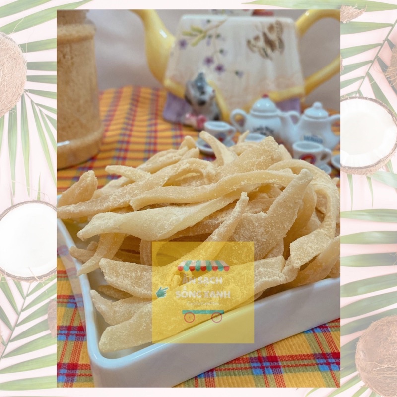 Mứt dừa non sợi dẻo sên đường thốt nốt nhà làm handmade ít ngọt béo bùi ăn chuẩn ngon không ngấy phù hợp ăn vặt healthy