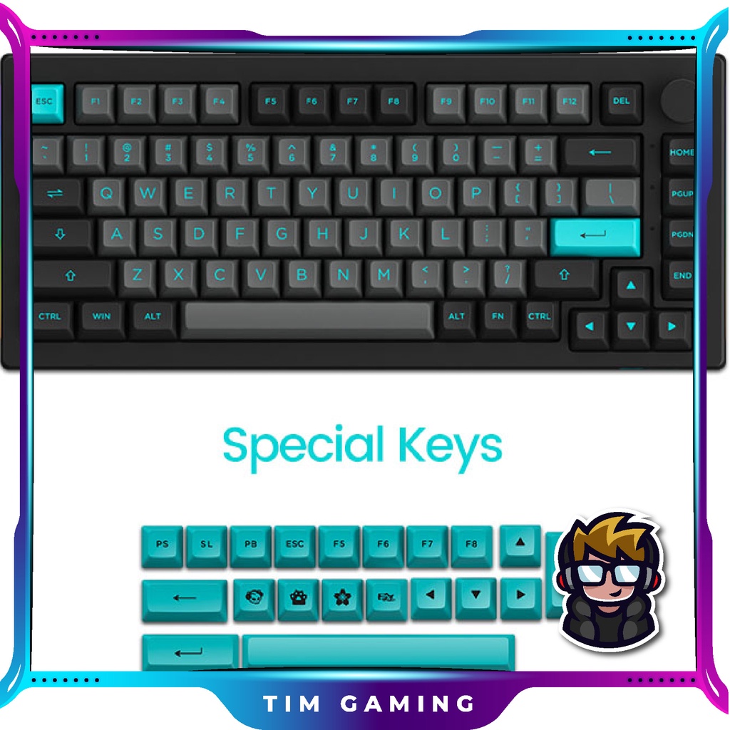 Bàn phím cơ AKKO 5075B Plus Black & Cyan