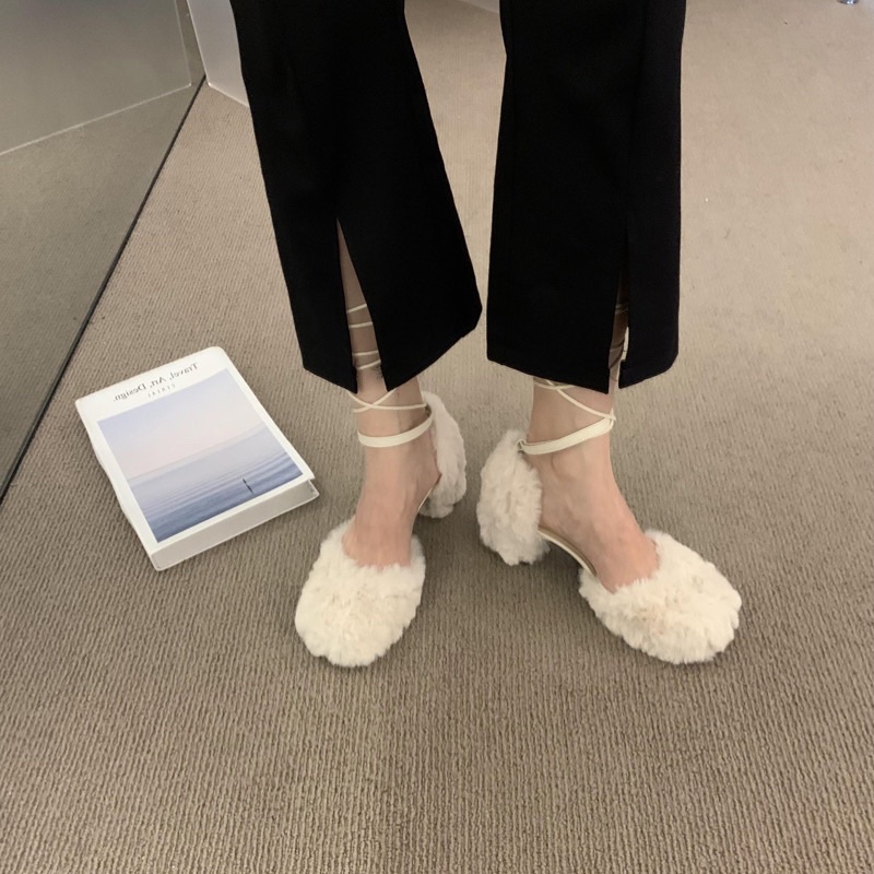 Guốc lông đế vuông quảng châu