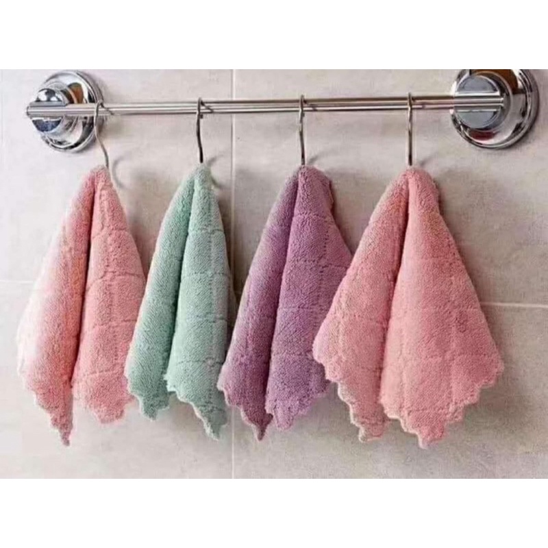Khăn Lau Bếp, Khăn , Khăn Lau Set 10 Khăn Lau Đa Năng 2 Lớp Siêu Thấm Hút Mềm Mại  Size 19.5 x 14cm | BigBuy360 - bigbuy360.vn
