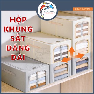 Hộp Đựng Quần Áo Chăn Màn Khung Sắt Dol.phil Store Túi Vải Đựng Đồ Đa Năng Chống Ẩm Mốc Thiết Kế Thanh Lịch Dễ Vệ Sinh