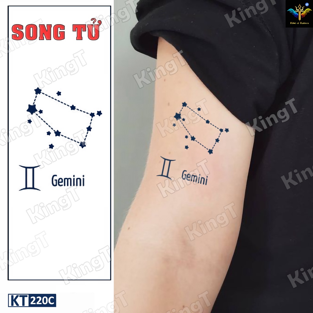 Hình xăm dán 12 Cung Hoàng đạo 12 chòm sao
