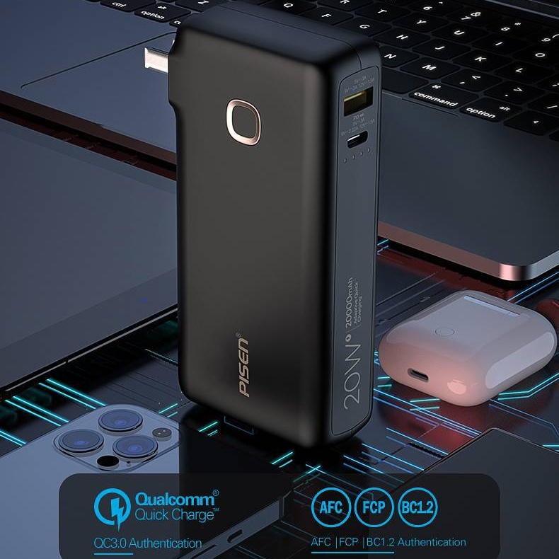 Pin dự phòng sạc nhanh PISEN TS-D307 dung lượng 20000mAh - Hỗ trợ QC 18W và PD 3.0 20W (trắng) nhattin_flagship_store