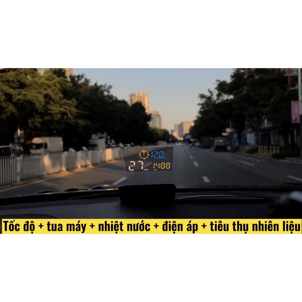 HUD M21 cảnh báo tốc độ, đọc biển báo giao thông,báo camera phạt nguội , lắp cho tất cả dòng xe