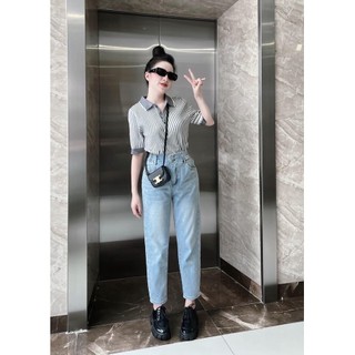 Quần Jean baggy phối lưng thun sau trẻ trung