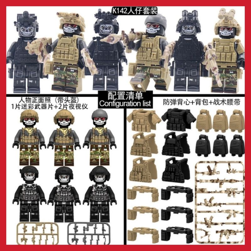 Bộ Đồ Chơi Lego Quân Đội và Đặc Nhiệm Minifigures Team Swat Team