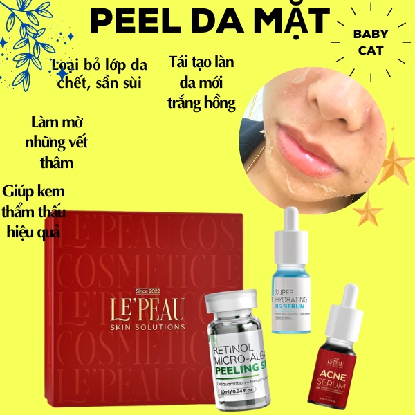 Peel Da Vi Tảo Retinol Le'peau Giúp da trắng sáng, mờ nám,mờ thâm