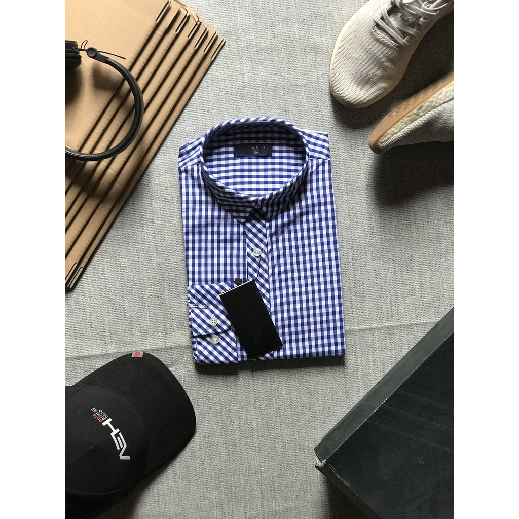 Sơ mi nam kẻ xanh , dáng sang lịch sự form body classic,đi học,đi làm,mặc âu phục sơ vin sang trọng,mát,ko nhăn.mồ hôi