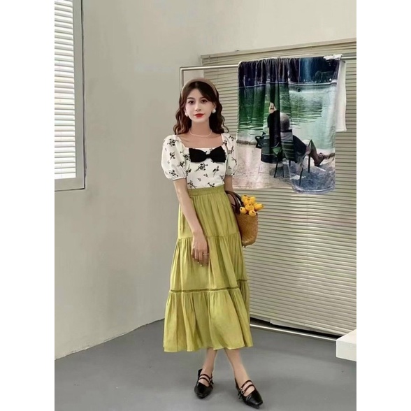 Chân váy lụa hàng QC siêu xinh