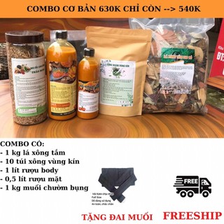 Combo Sau Sinh: Muối Thảo Dược + Rượu Gừng & Nghệ Hạ Thổ 3 Năm