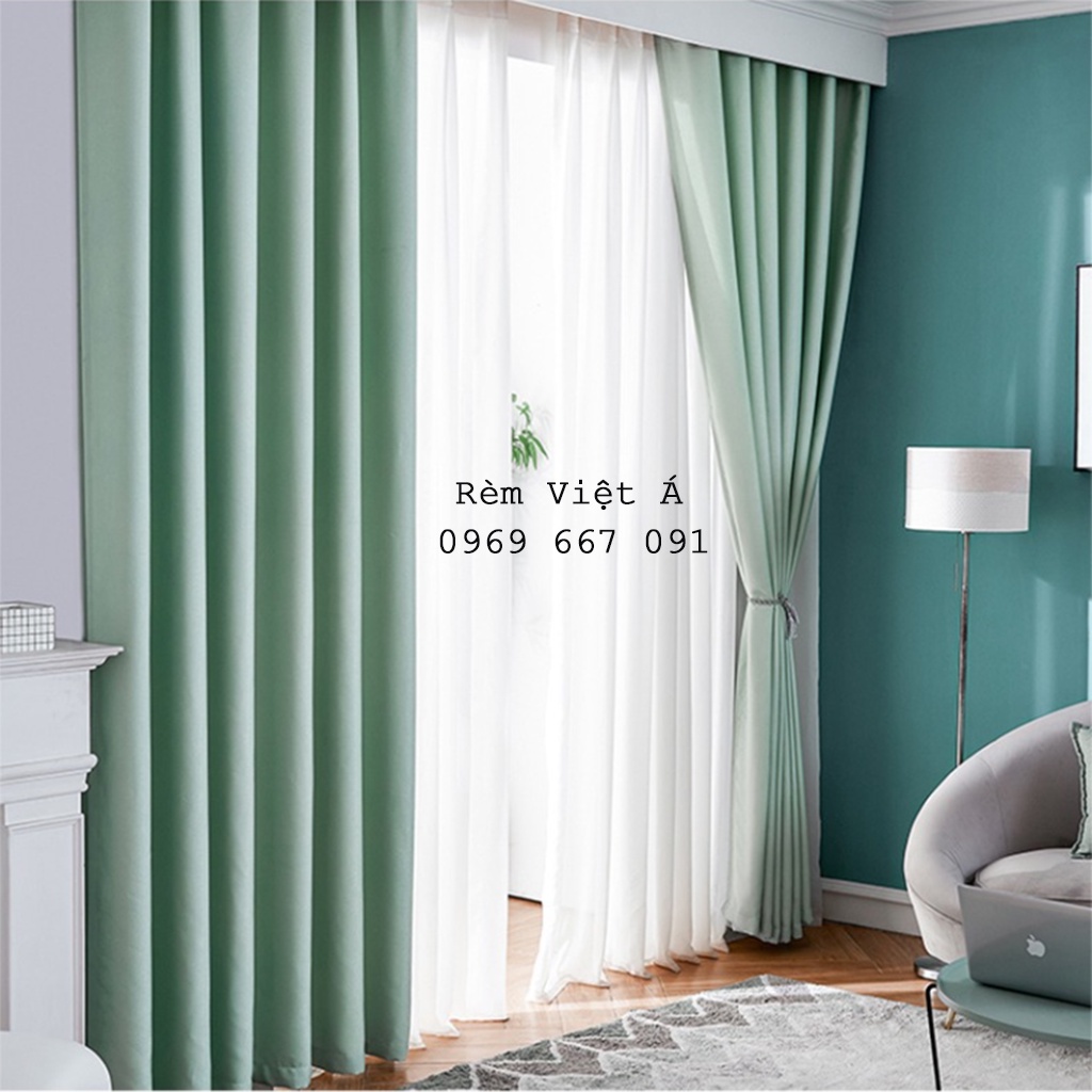 Rèm cửa màu Xanh Mint, Màu Pastel xinh xắn, trang trí Decor phòng khách, phòng ngủ,homestay