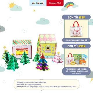 Set trò chơi tự làm NGÔI LÀNG GIÁNG SINH tăng khả năng sáng tạo cho bé Hộp Háo Hức