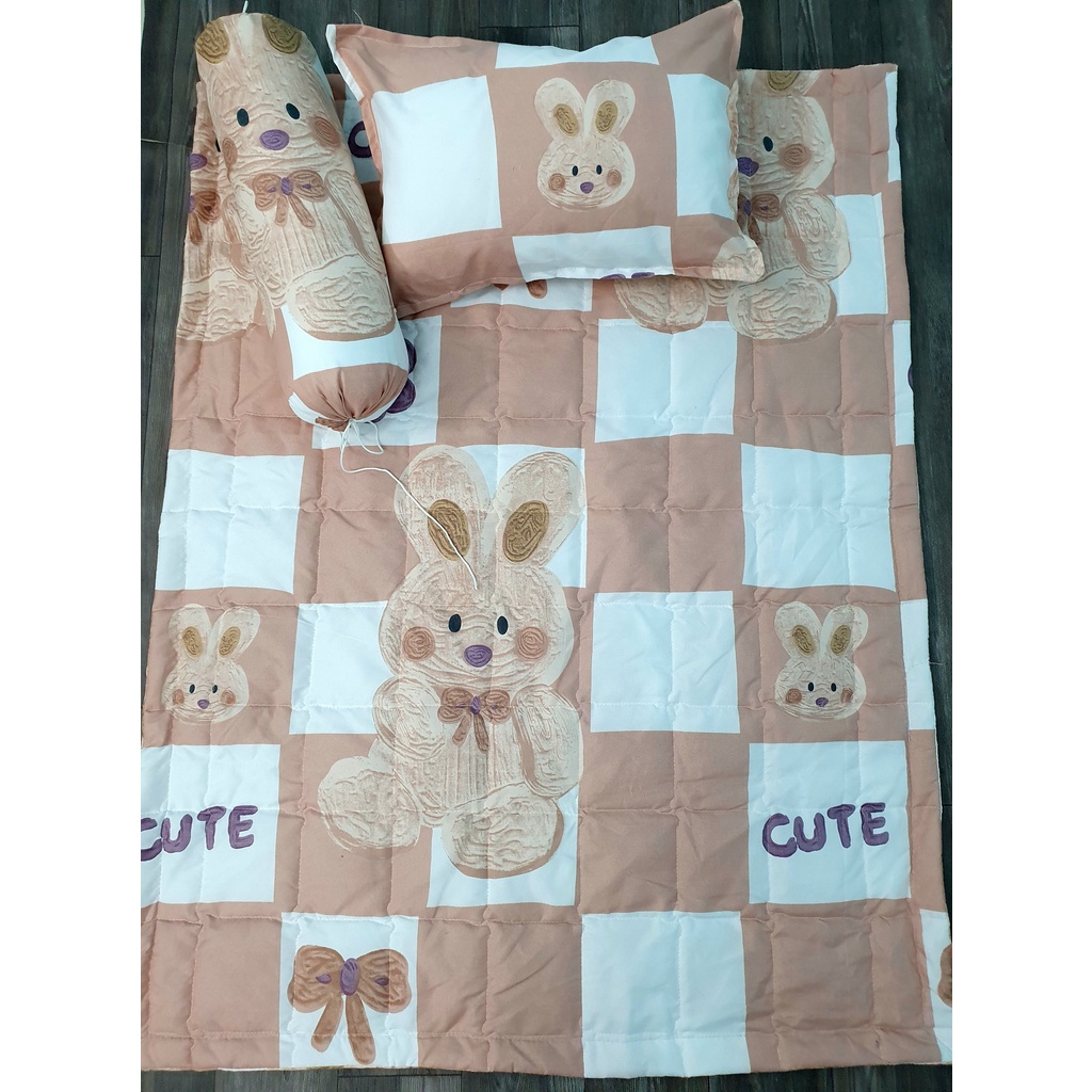 Bộ chăn gối cho bé đi học mầm non có ruột gối 0-5 tuổi siêu đẹp