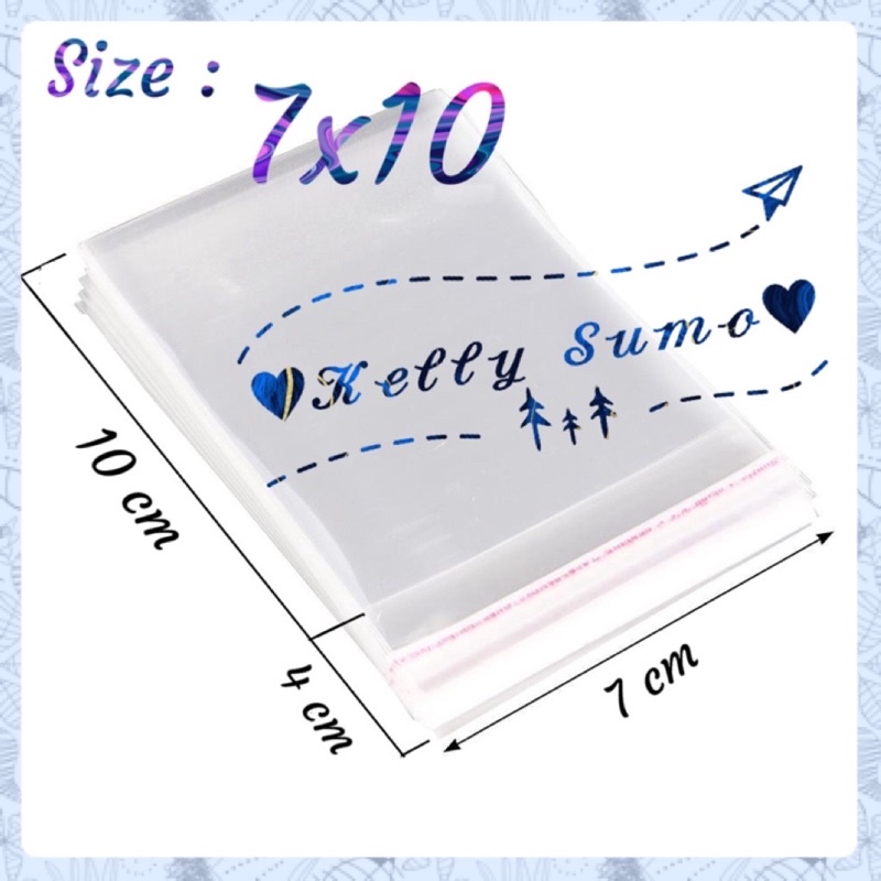 1kg túi Opp dán miệng đựng phụ kiện size nhỏ (4 -> 10)