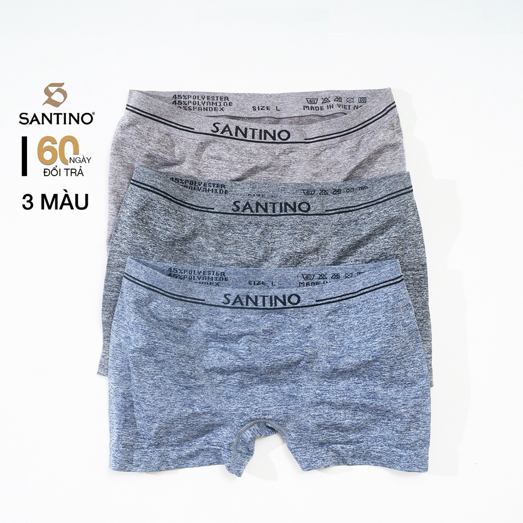 Combo 3 Quần Lót Nam Boxer Hoạ Tiết Chất Liệu Co Giãn Kháng Khuẩn Cao Cấp Santino S921