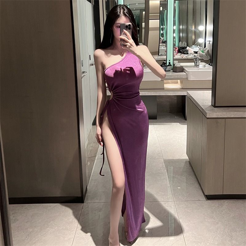 Đầm dài JSC hở vai nhấn eo thắt dây thanh lịch quyến rũ