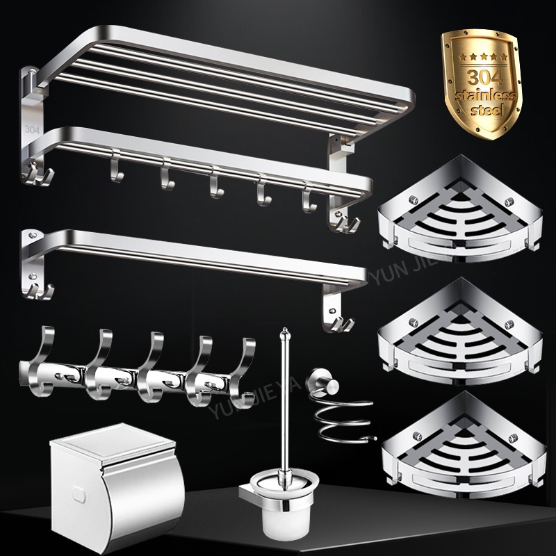 YUN JIE YA Giá Đỡ Khăn Tắm / Xà Phòng Bằng Thép Không Gỉ 304 Gắn Tường Không Cần Khoan Lỗ