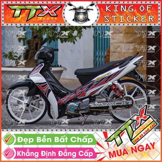 Tem Lửa Sirius Màu Đỏ Đen Trắng Đẹp Rực Rỡ - Mẫu Sirius Lửa Mới Nhất (s065-A1)