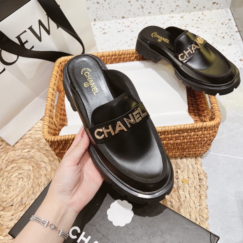 Giày sục nữ 5p da tag chữ Nguyên hộp hãng cao cấp super