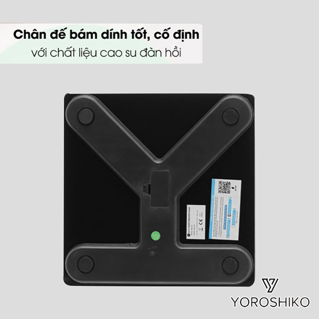 Cân điện tử sức khỏe Yoroshiko có kết nối Bluetooth đo 17 chỉ số Cơ Thể