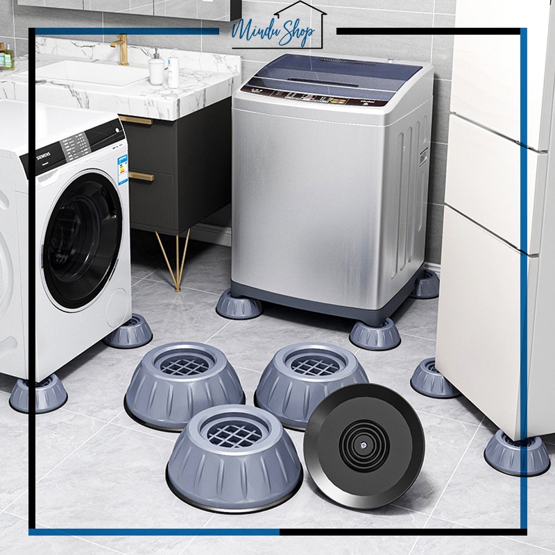 Bộ 4 Miếng Đệm Cao Su Chống Rung Máy Giặt, Đế Chống Ồn Máy Giặt, Chân Đỡ Đa Năng Tủ Lạnh