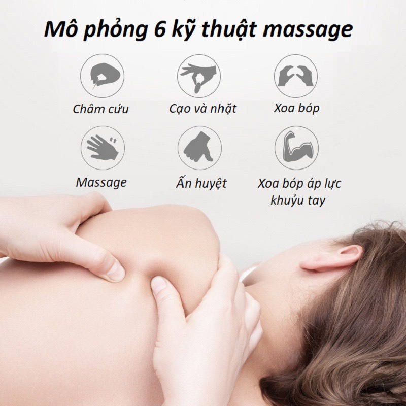 Miếng dán massage xung điện cổ vai gáy, bắp tay, lưng 10 chế độ mát-xa, pin sạc, Máy massage mini toàn thân