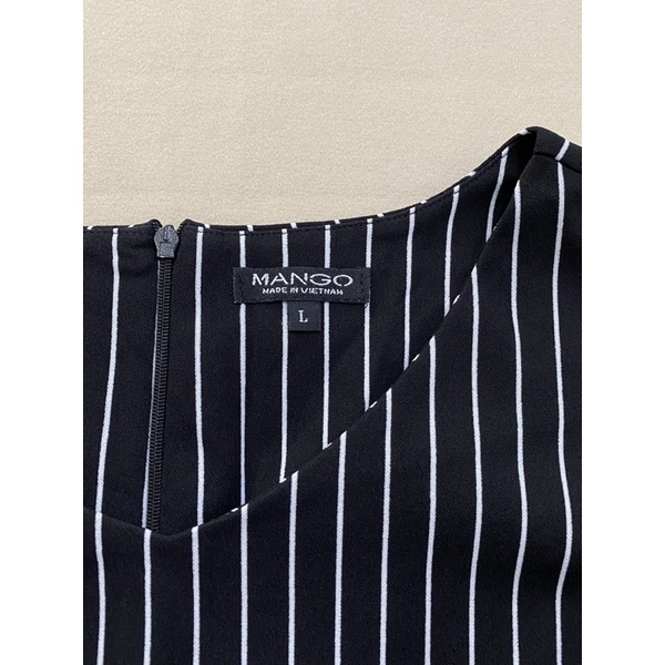 Đầm thun kẻ đen sọc trắng xuất khẩu  - Thanh lý vnxk