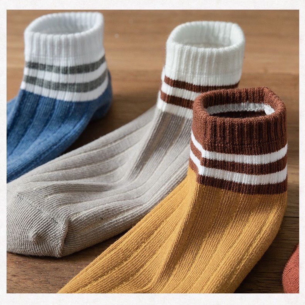 Tất nữ cổ vừa, cổ lửng, phong cách vintage, cổ kẻ xinh xắn, chất liệu thoáng mát, thấm mồ hôi