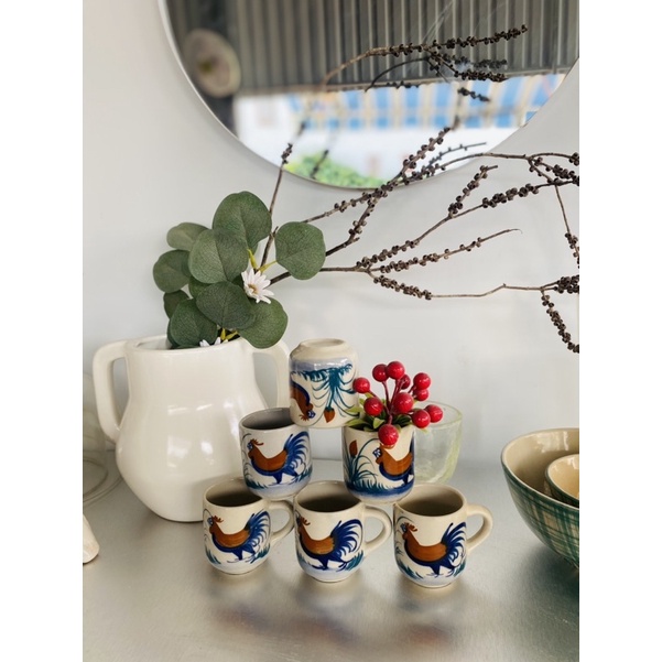 Tách Gà Nhỏ Hoạ Tiết Gà / Trúc Xanh 6*6cm